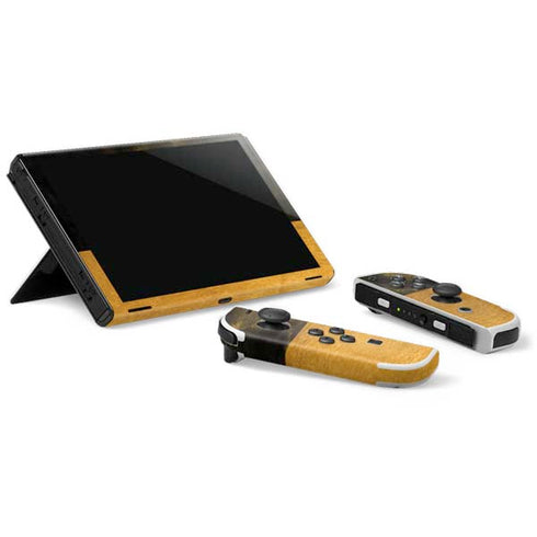 Black and Gold Split Marble Nintendo Switch OLED (2021) Skin
